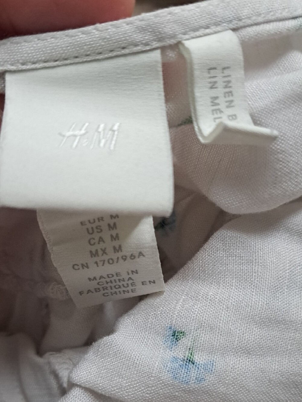 H&M White Mini Dress with Blue Floral Print - Picture 2 of 4